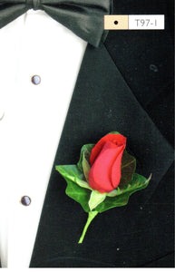 800 - Red Rose Boutonniere